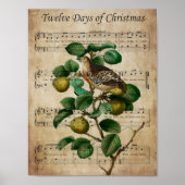 Poster Christmas Wall Art-Partridge in a Pear Tree (Devant)