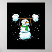 Poster Christmas Weightlifting Snowman Shirt Funny Snowma (Devant)