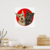 Poster Christmas Wheaten & Black Scotties (Cuisine)