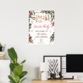 Poster  Christmas Winter Clothesline Santa Baby Shower (Bureau à domicile)