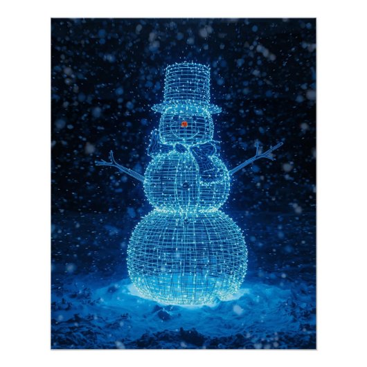 Poster Christmas Winter Snowman (Devant)