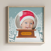 Poster Christmas Winter Woodland Photo Snow Globe