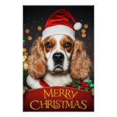 Poster Christmas with Cocker Spaniel (Devant)
