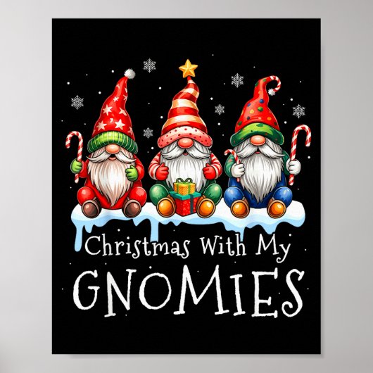 Poster Christmas With My Gnomies Buffalo Plaid Gnome Fami (Devant)