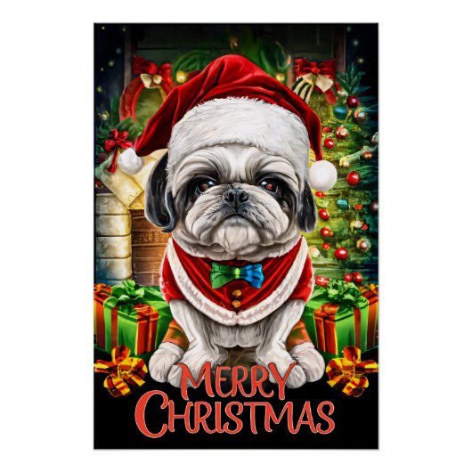 Poster Christmas with Shih-Tzu (Devant)