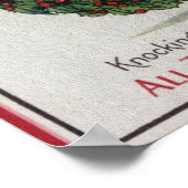 Poster ChristmasKid Holding Wreath Knocking (Coin)