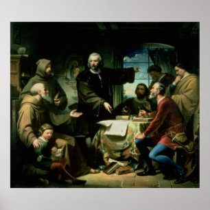 Poster Christophe Colomb dans le monastère de la La