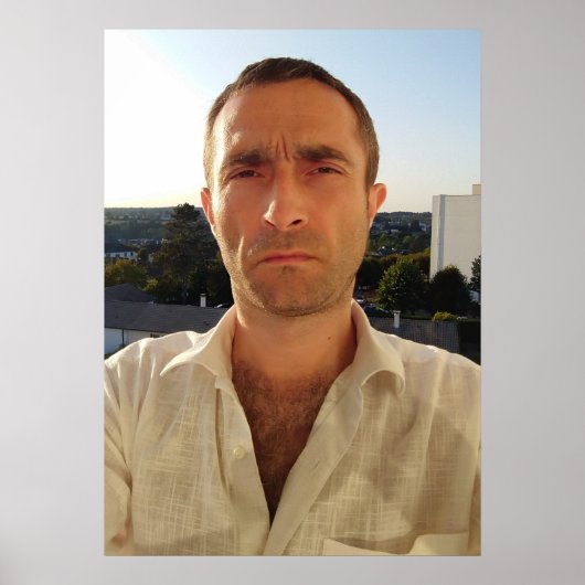 Poster Christophe LEROY Chemise blanche balcon bleu (Devant)