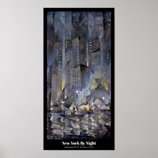 Poster Christopher Nevinson - New York By Night 1920 (Devant)