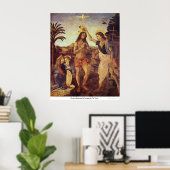 Poster Christs Baptême par Leonardo Da Vinci (Bureau à domicile)