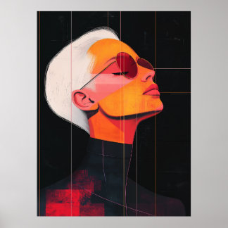Poster Chromatic Contours — Modern Woman Portrait