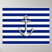 Poster Chrome Anchor on Navy Stripes (Devant)