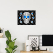 Poster Chrome Calavera (Rose Bleue) (Bureau à domicile)