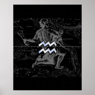 Poster Chrome comme Aquarius Zodiac Connexion Hevelius
