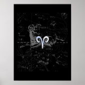 Poster Chrome comme Aries Symbole Zodiac sur Hevelius (Devant)