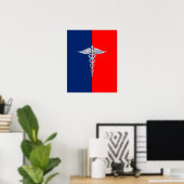 Poster Chrome Comme Caduceus Symbole Médicale Ligue Décor (Bureau à domicile)