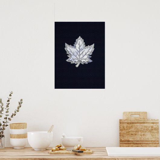 Poster Chrome Comme Maple Leaf Fibres de carbone Impressi (Cuisine)