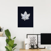 Poster Chrome Comme Maple Leaf Fibres de carbone Impressi (Bureau à domicile)