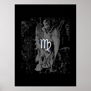 Poster Chrome comme Virgo Zodiac Connexion Black Hevelius