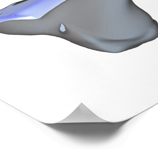 Poster Chrome crâne et os croisés (Coin)