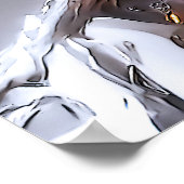 Poster Chrome Cyborg Orange Glow Sci-Fi AI Portrait (Coin)