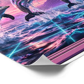 Poster Chrome Dolphins — Vaporwave Océan (Coin)