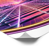 Poster Chrome Horizon — Synthwave Rétro Coucher de soleil (Coin)