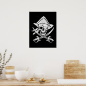 Poster Chrome Pirate Skull (Cuisine)