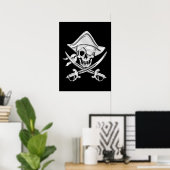 Poster Chrome Pirate Skull (Bureau à domicile)