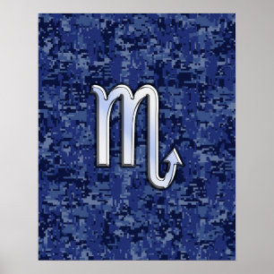Poster Chrome Scorpio Zodiac Connexion Marine Camo Bleu