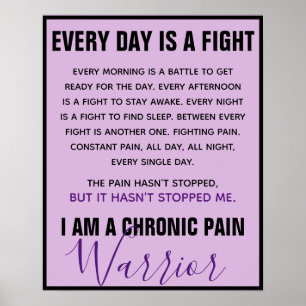 Poster Chronic Pain Warrior (entièrement personnalisable)