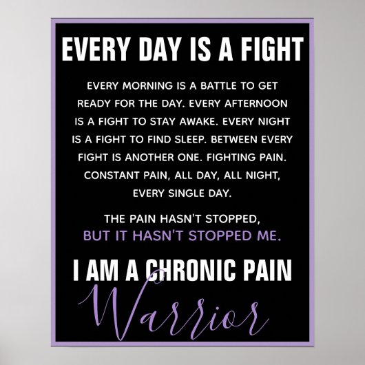 Poster Chronic Pain Warrior (fully customizable) (Devant)