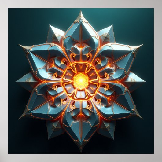 Poster Chrono-Fractal Bloom: Ethereal Weave (Devant)