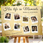 Poster Chronologie de photos de funérailles Mémoire Table