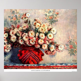 Poster chrysanthème de la vie morte par Claude Monet