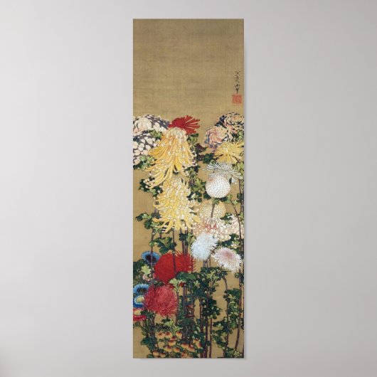 Poster Chrysanthème, Hokusai (Devant)