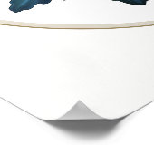 Poster chrysanthème japonais rouge et jaune cercle blanc (Coin)