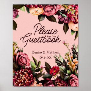 Poster Chrysanthème romantique sur Gossamer Pink