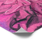 Poster Chrysanthème rose Fleurs Floral Pastel Peinture (Coin)