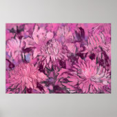 Poster Chrysanthème rose Fleurs Floral Pastel Peinture (Devant)
