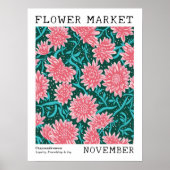 Poster Chrysanthème rose Novembre Marché aux fleurs de na (Devant)