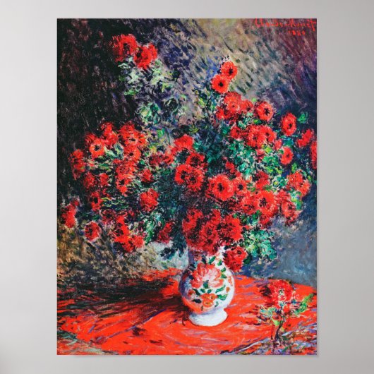 Poster Chrysanthème rouge, Monet (Devant)
