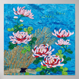 Poster Chrysanthèmes japonais d'après Van Gogh