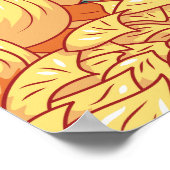 Poster Chrysanthèmes japonais : motif floral jaune. (Coin)