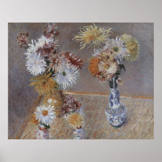 Poster Chrysanthèmes par Gustave Caillebotte (Devant)
