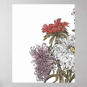 Poster Chrysanthèmes par Julie de Graag (1877-1924). 