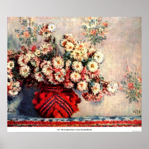 Poster chrysanthèmes toujours de la vie par Claude Monet