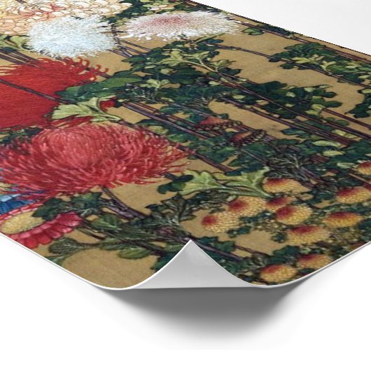 Poster Chrysanthemum, Hokusai (Coin)