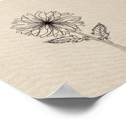 Poster Chrysanthemum Novembre : Fleur (Coin)