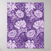 Poster Chrysanthemum Purple, William Morris (Devant)